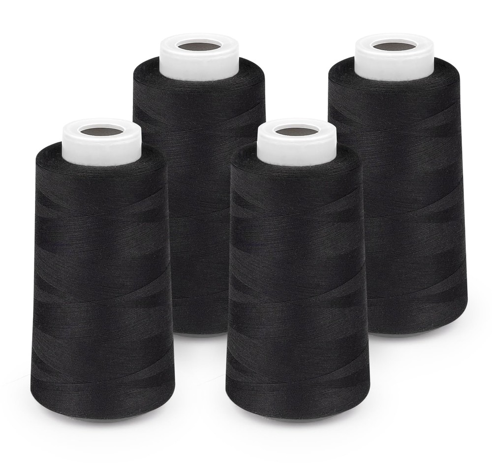 Serger Thread 4 Cones Threads of 3000 Yards Each Spool All Purpose Thread for...