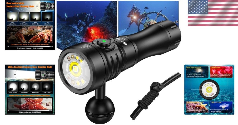 Dive Light 3600 Lumens, Infinite Brightness