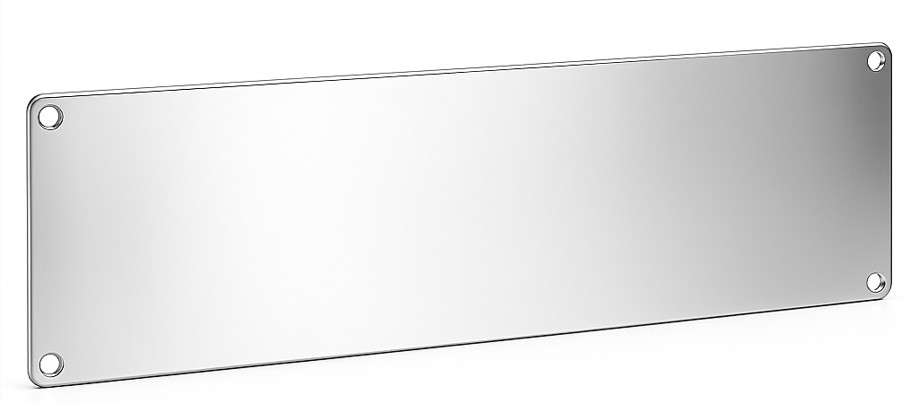 2U Solid Rack Panel – Super Chrome – 19” Steel Solid Cover