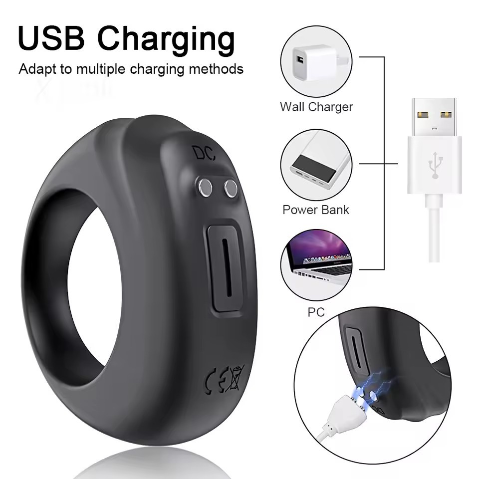 Male Wearable Thrust Performance Counter Tracker Silicone Smart Ring