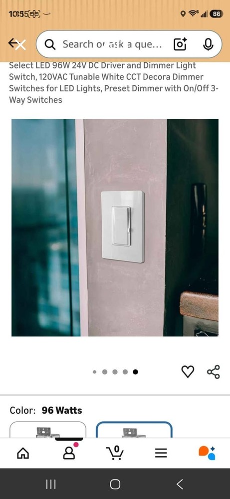 Select Lighting 96W 24V DC Driver Dimmer Decora Wall Switch for LED, 24V, White
