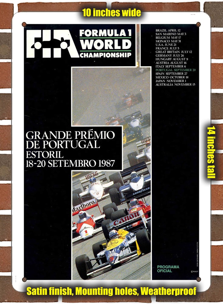 Metal Sign - 1987 Estoril Racing Program - 10x14 inches