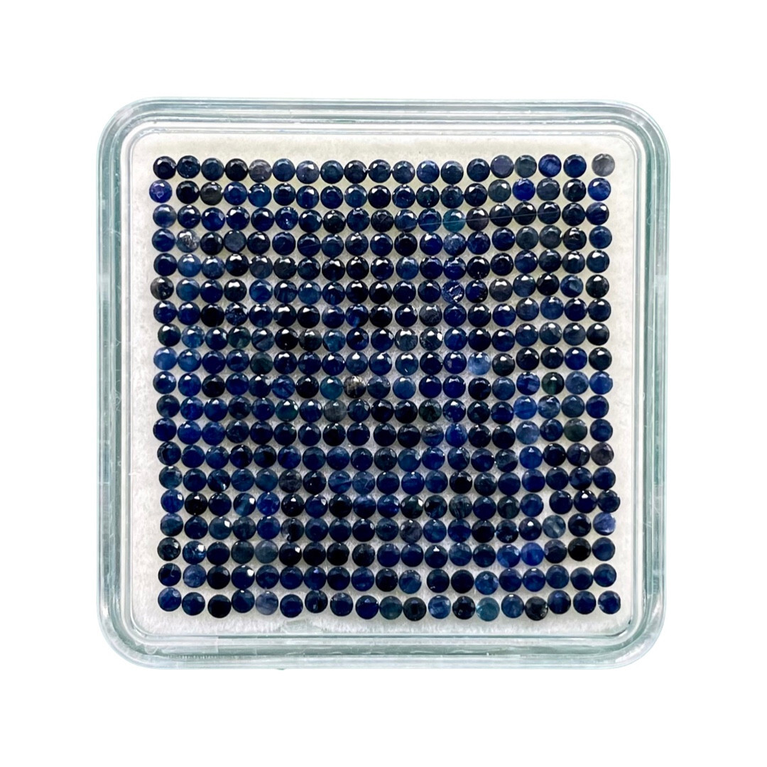 100 Pcs Natural Blue Sapphire 1.6mm Round Cut Calibrated Loose Gemstones Lot