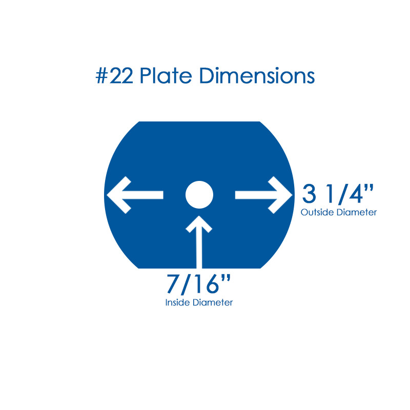 Grinder Plate #22 - 1/4 Hole w/ 2 Flat Edges