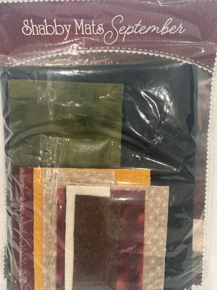 Wool Mat Kit - September - Shabby Fabrics School Time 16” Diameter