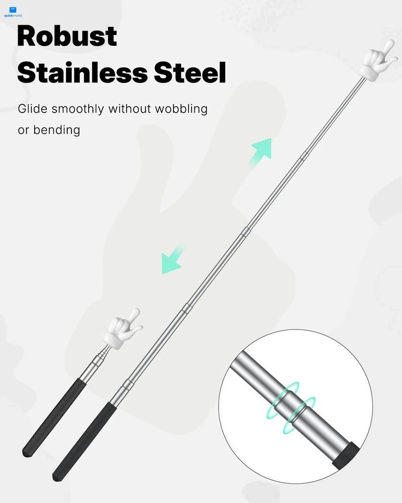 2 Pcs Telescopic Teachers Pointer Mini Retractable Finger Black