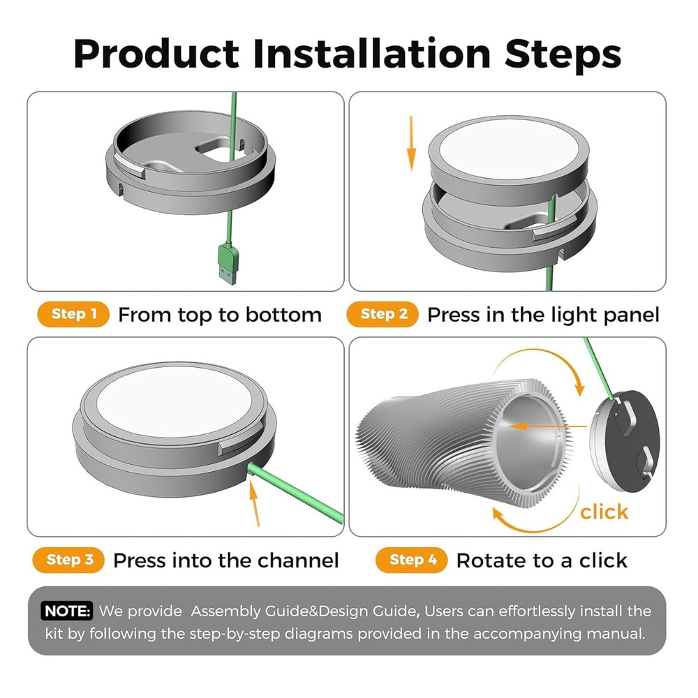 4-Pack DIY LED Lamp Kit for Bambu Lab and Makerworld 3D Printers