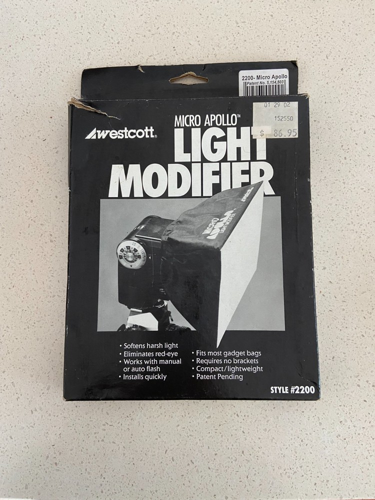 WESTCOTT MICRO APOLLO LIGHT MODIFIER SOFTBOX 5"x8" STYLE #2200 DIFFUSER