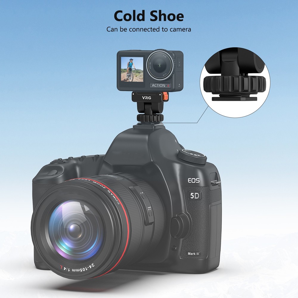 Cold Shoe Camera Mount Adapter Quick Release For DJI OSMO Action 5 Pro / 4 / 3