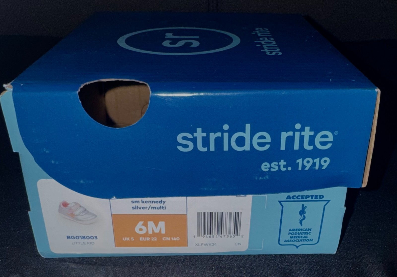 STRIDE RITE SM-Kennedy BG018003 Silver Pink Sparkle Sneakers Shoes Sz 6M Toddler