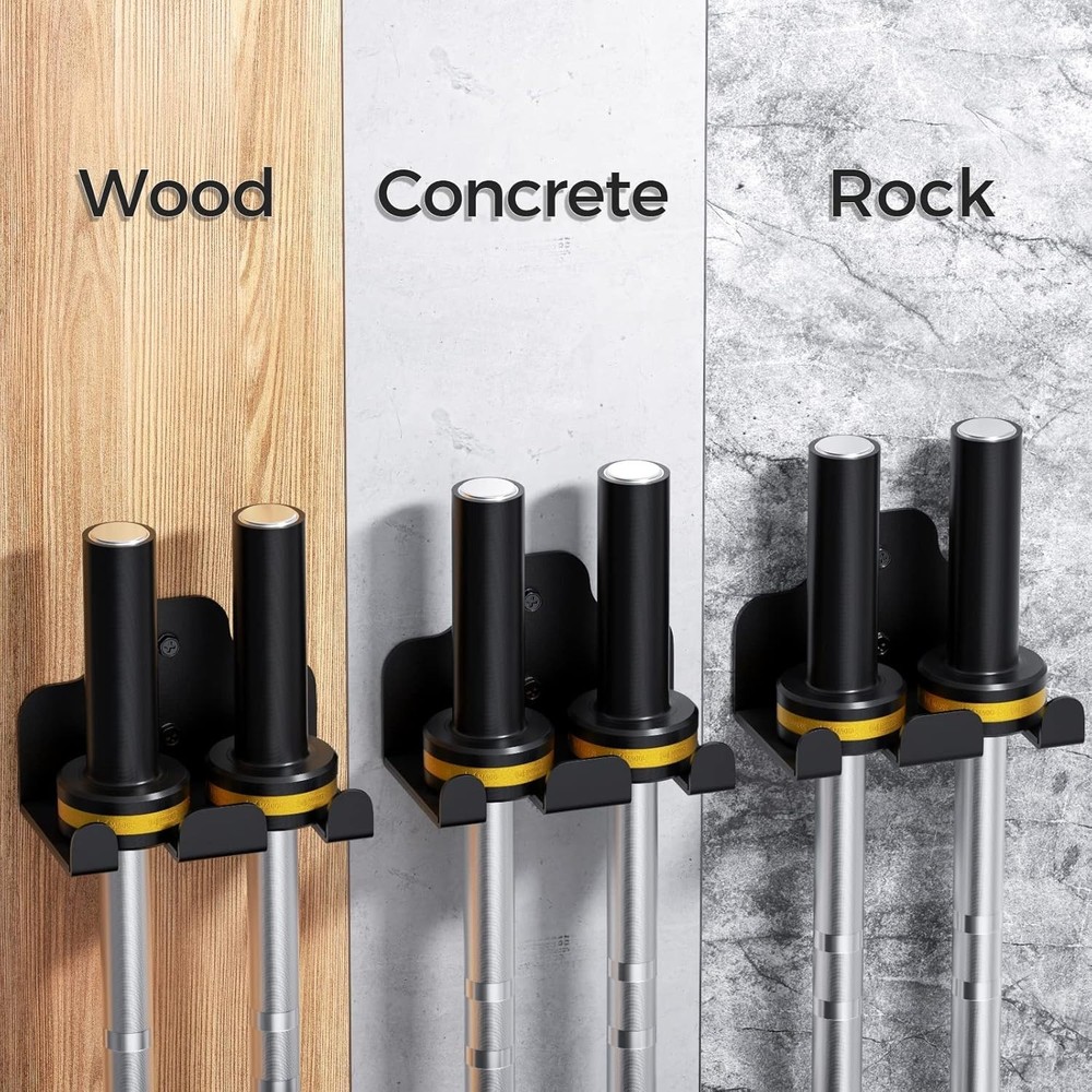 Easy Install Space-Saving Barbell Holder, Fits Standard & Olympic Bars