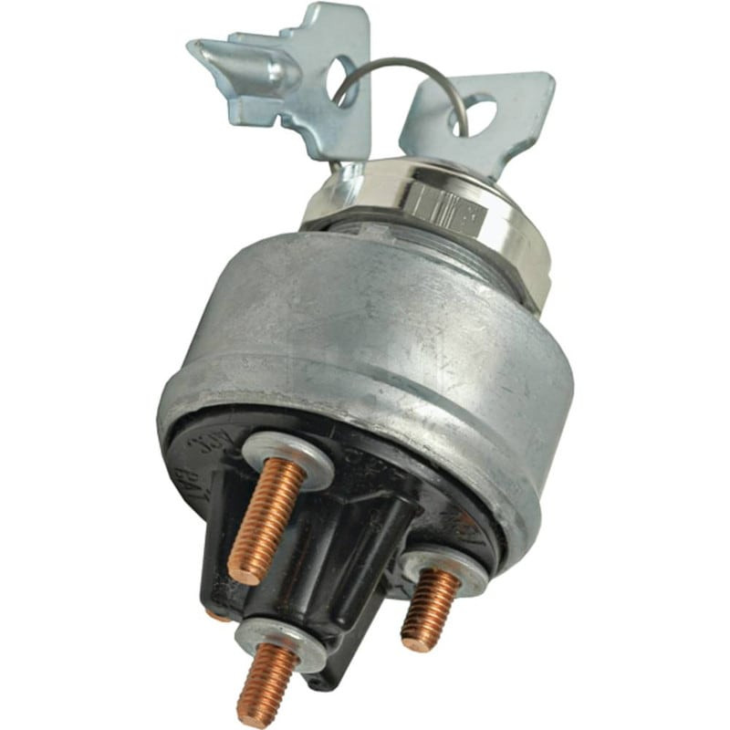 4-Position Ignition Switch with 4 Terminals, 12V, Includes Mounting Nut & Keys