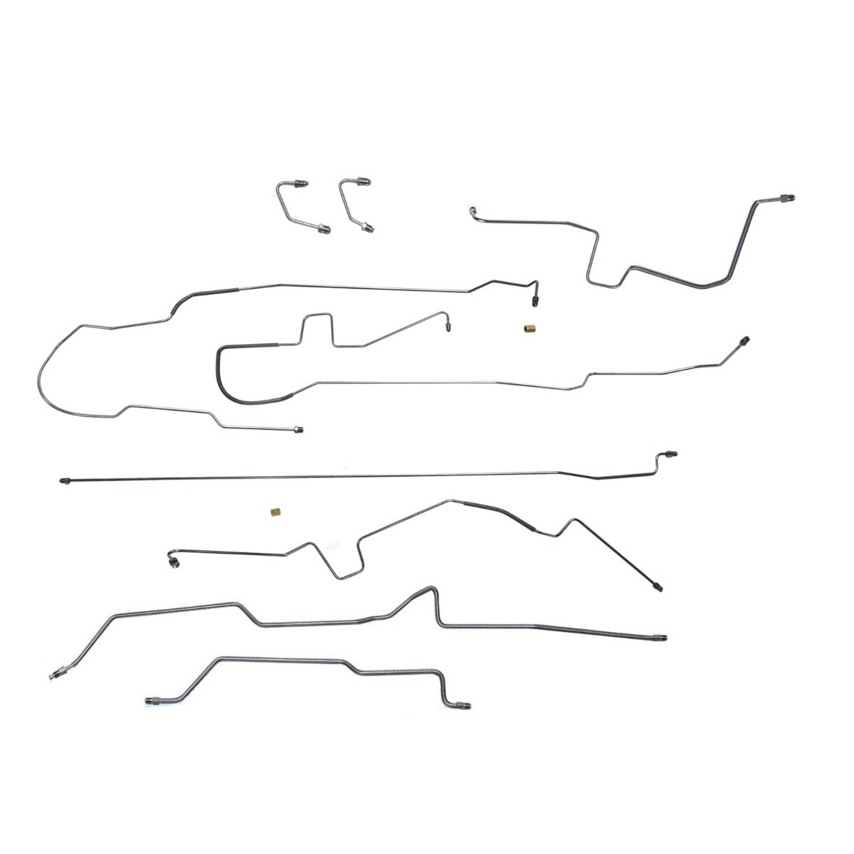 Complete Brake Line Kit 1996-06 Jeep Wrangler TJ, LJ Non-ABS, Rear Drum 10pc, SS