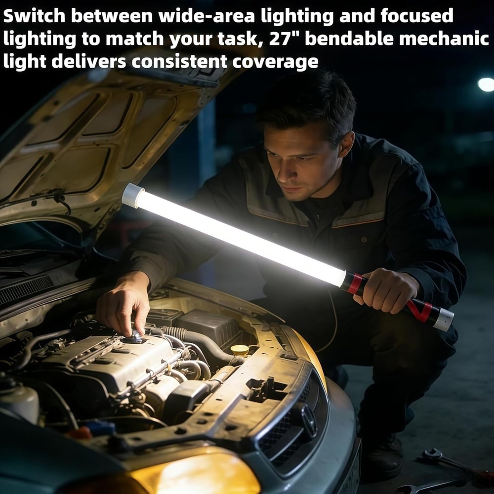 Bendable LED Flashlight Stick, Flexible LED Work Light Mechanics Car Repairs