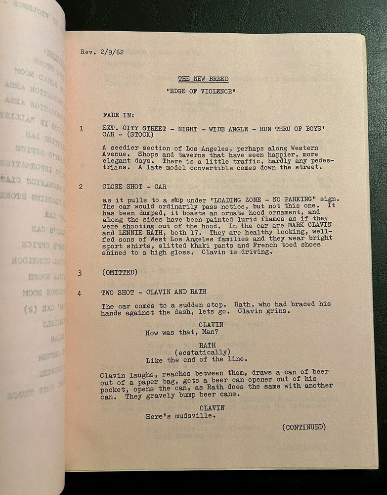 The New Breed Original TV Script