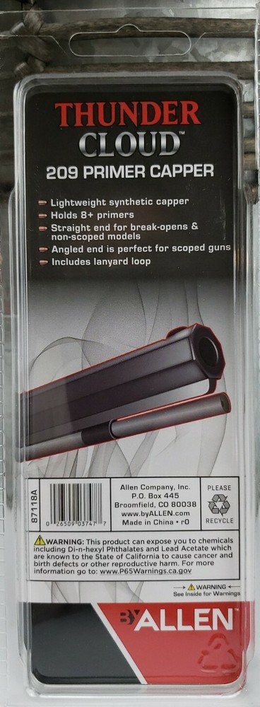 BLACK POWDER RIFLE THUNDER CLOUD INLINE MUZZLELOADER 209 PRIMER CAPPER by ALLEN