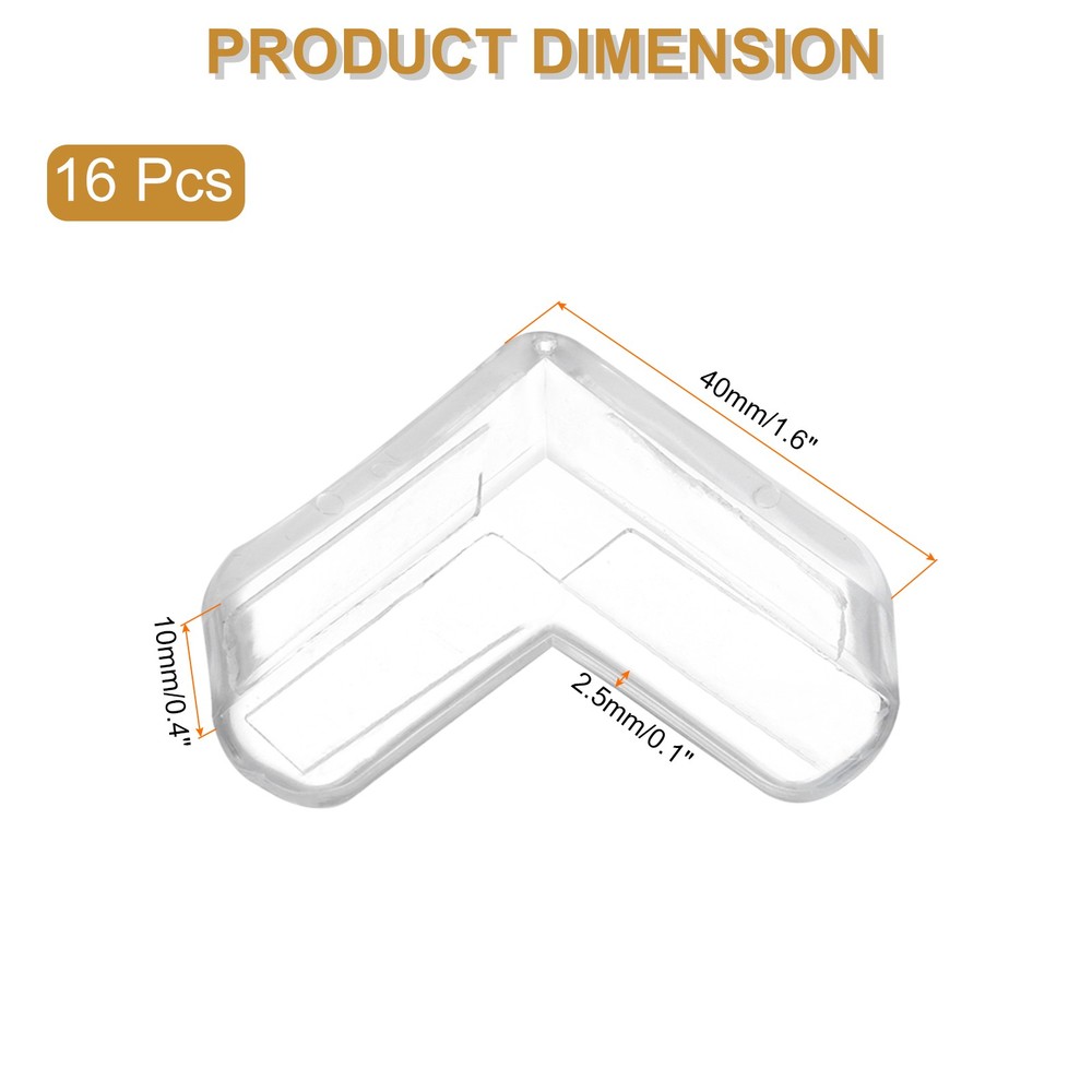 16Pcs Corner Protectors Table Corner Protectors L-shaped Clear