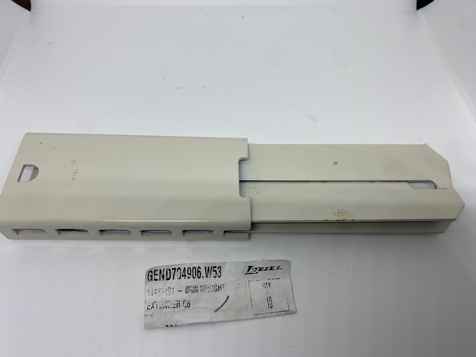 10-Lozier 6 Inch Upright Extension Retail Shelving Fixture Ivory Commercial