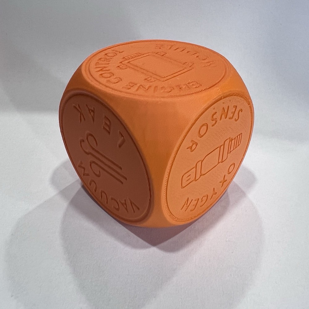 Novelty Check Engine Light Diagnostic Dice - Orange