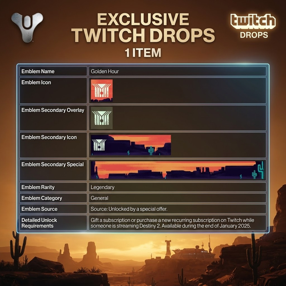 Destiny 2 - Emblems (Golden Hour) PC, PS, Xbox