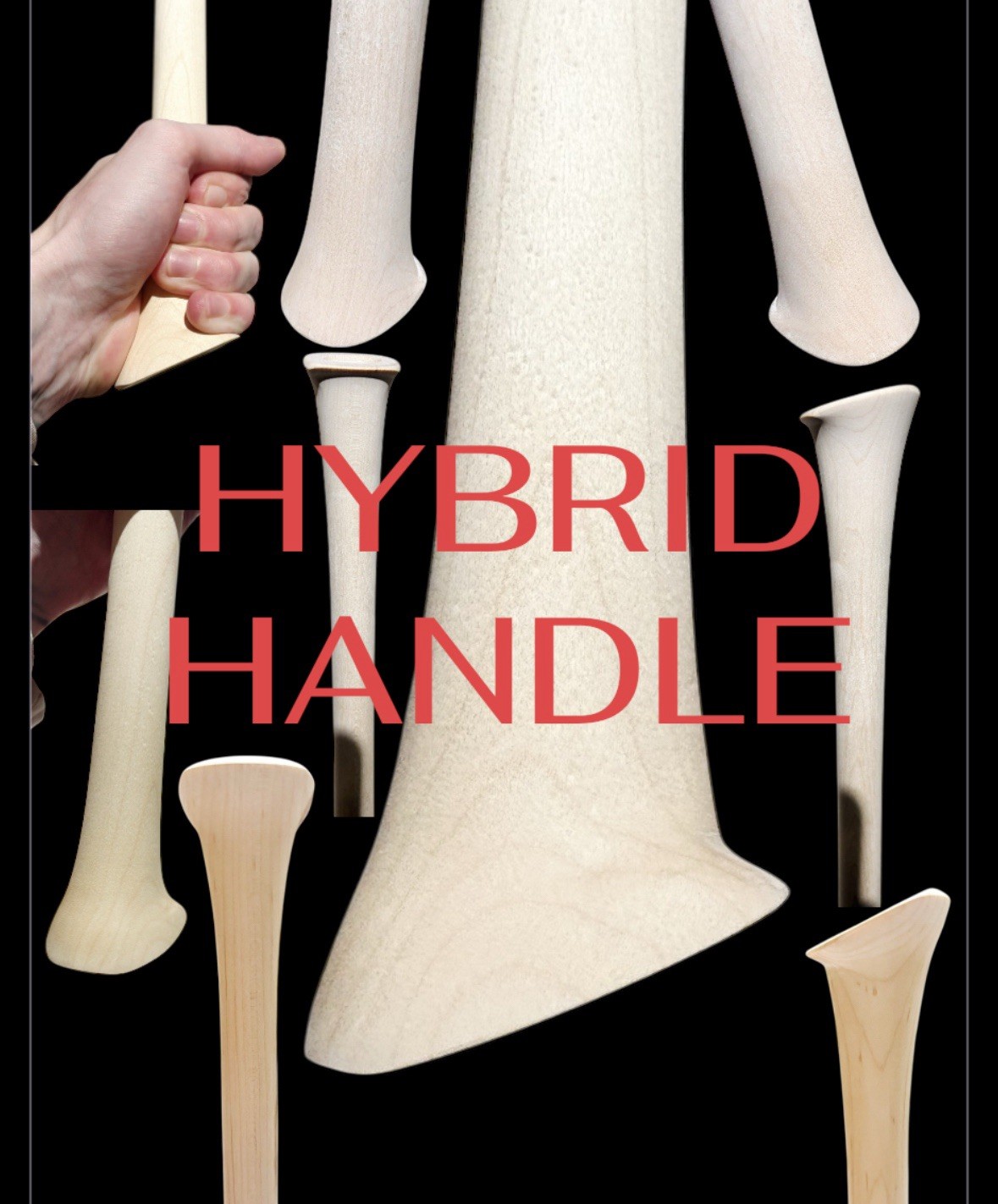 Hybrid Handle Maple Wood Baseball Bat 32.5in 29.5oz. Black / Pine Tar Look / Nat