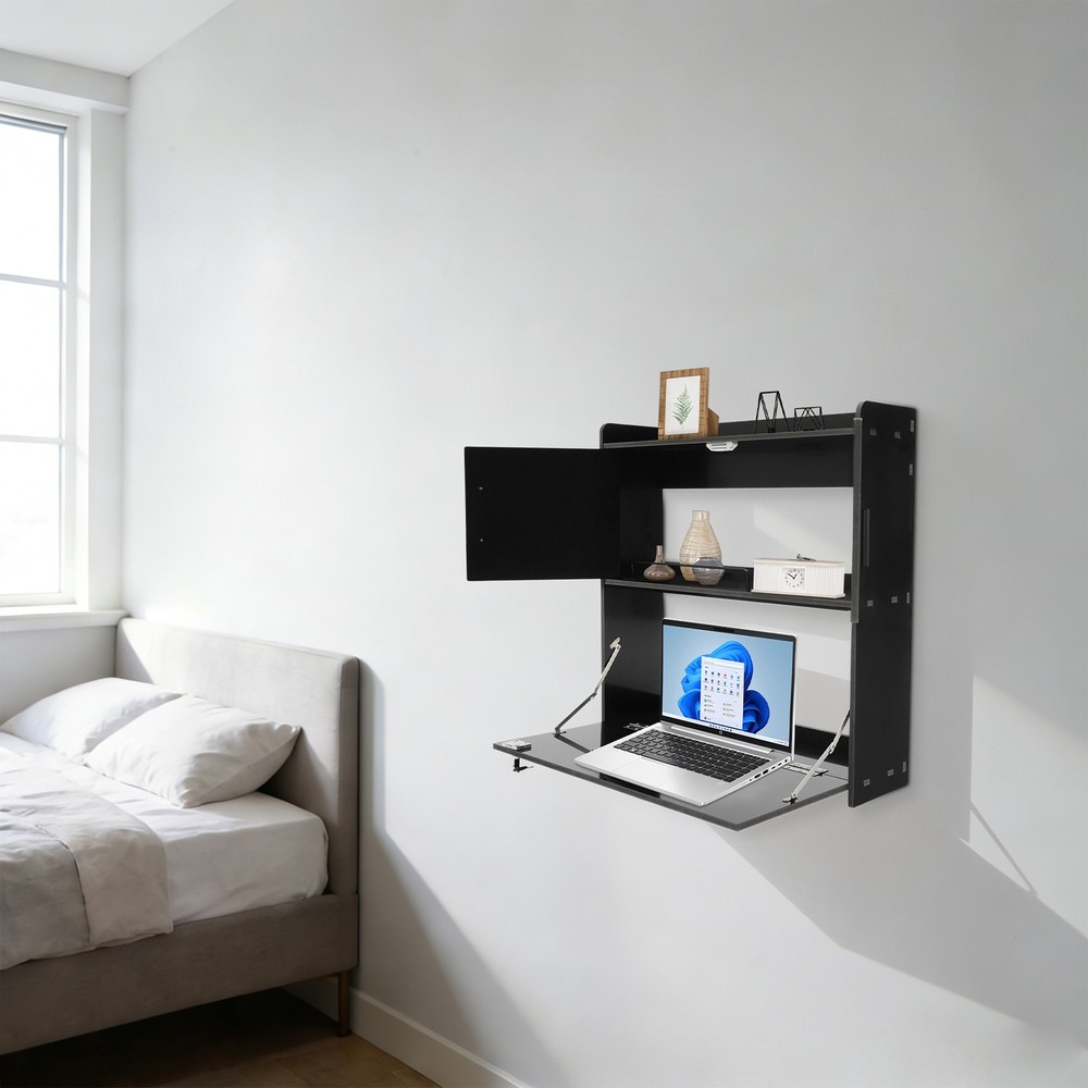 Wall Mounted Desk Cabinet Multifunctional Fold Down Laptop Table Folding Table