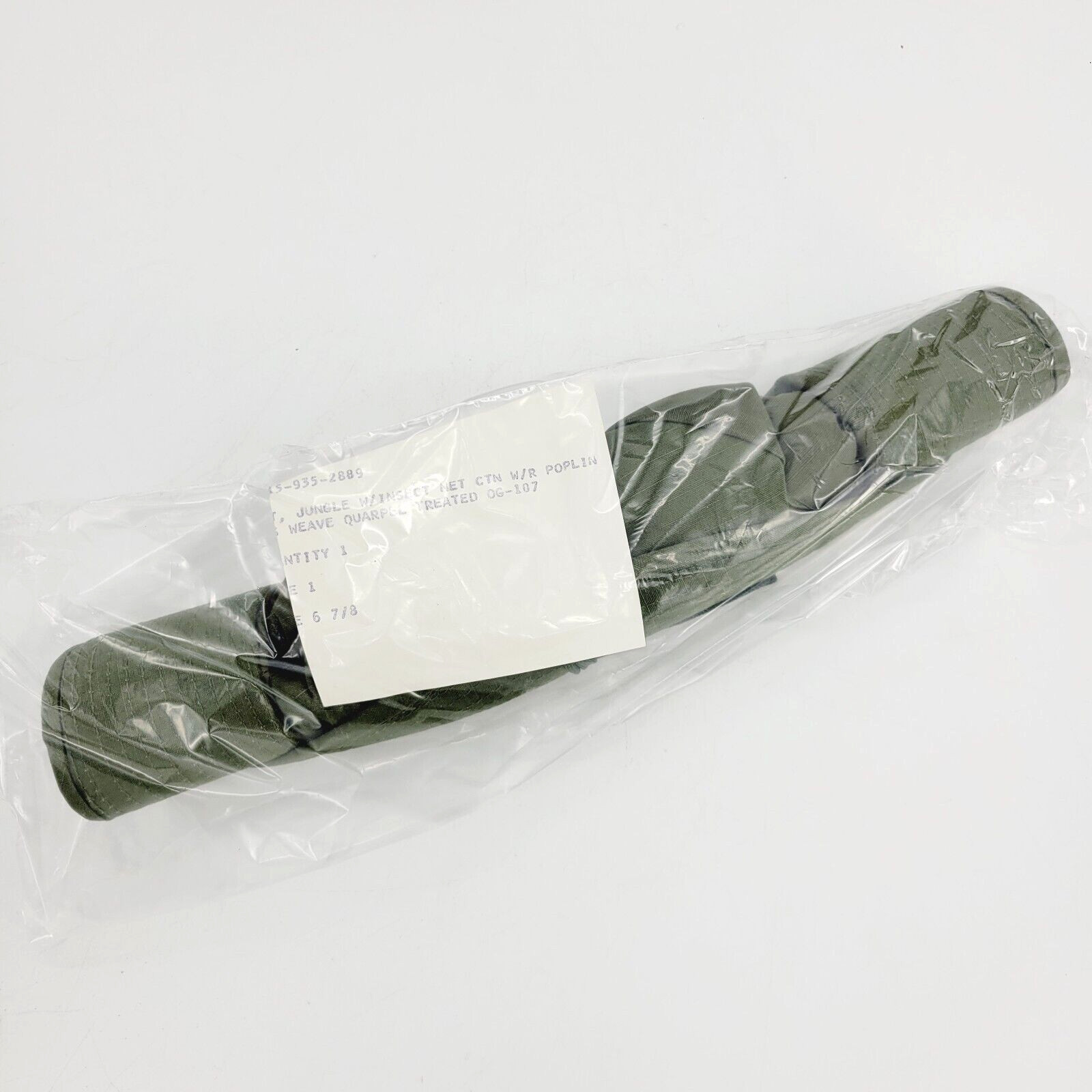 Vietnam War Jungle Hat w/ Insect Net Poplin OG-107 DSA 1969 Size 6 7/8 Boonie