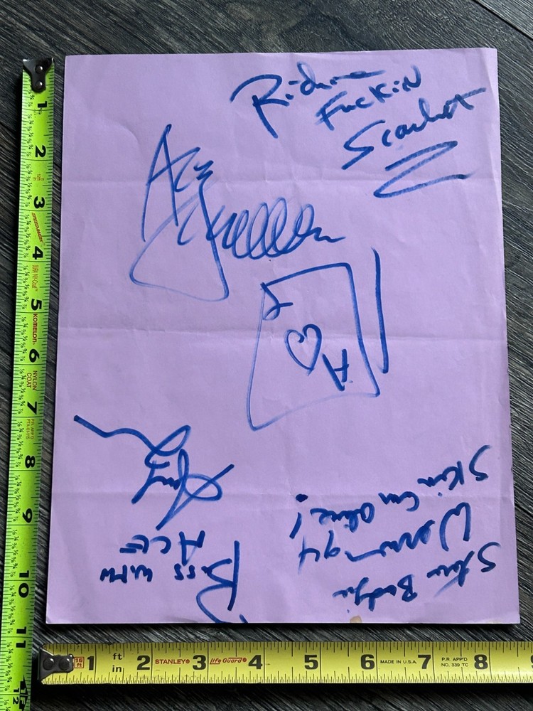 Kiss ACE FREHLEY Signed Autograph Ace Band Richie Scarlet more 1994 Vintage Kiss