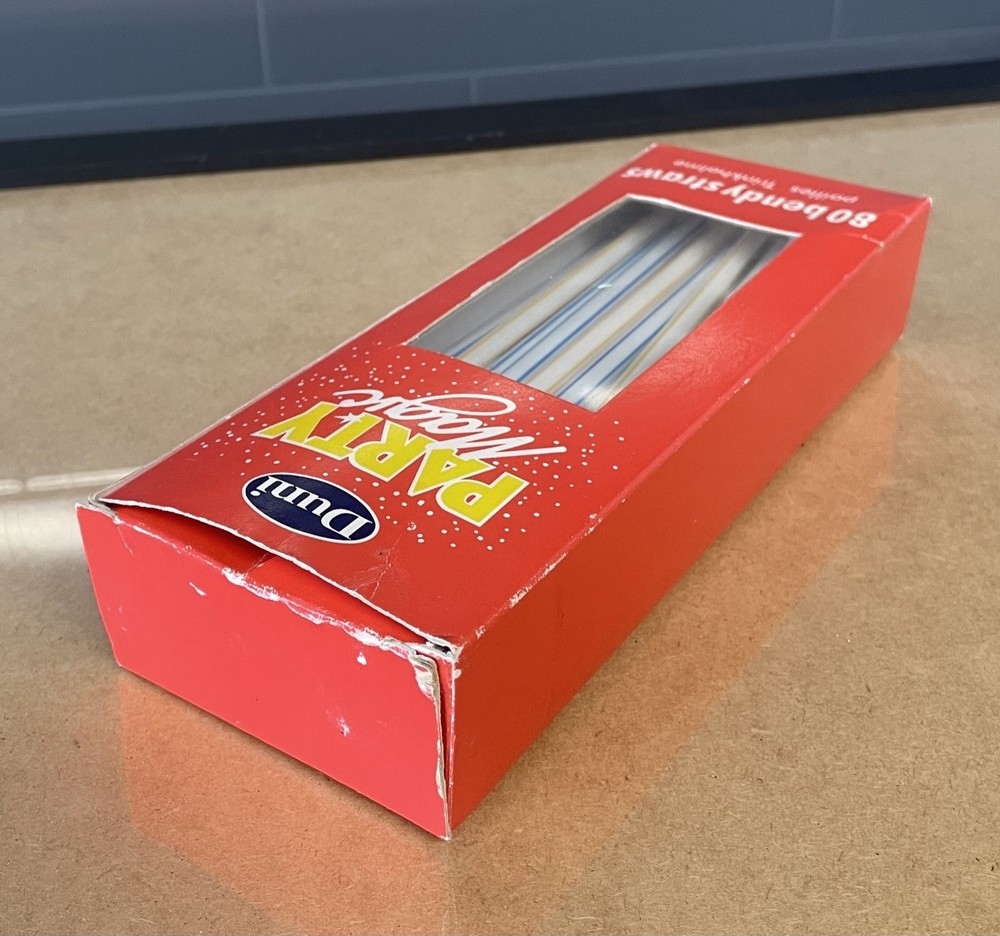 **New** 50 Bendy Striped Plastic Straws