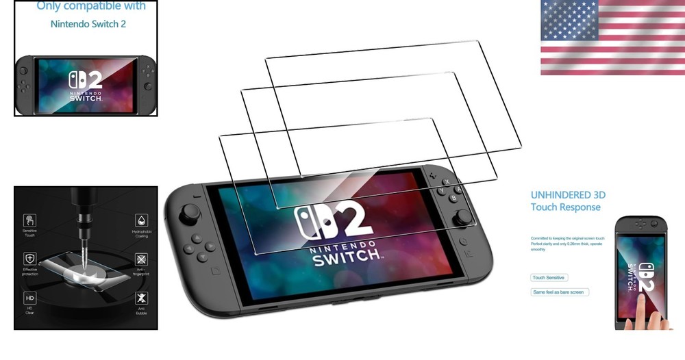 Ultimate 3-Pack Switch 2 Screen Protector - Scratch Resistant & Bubble Free