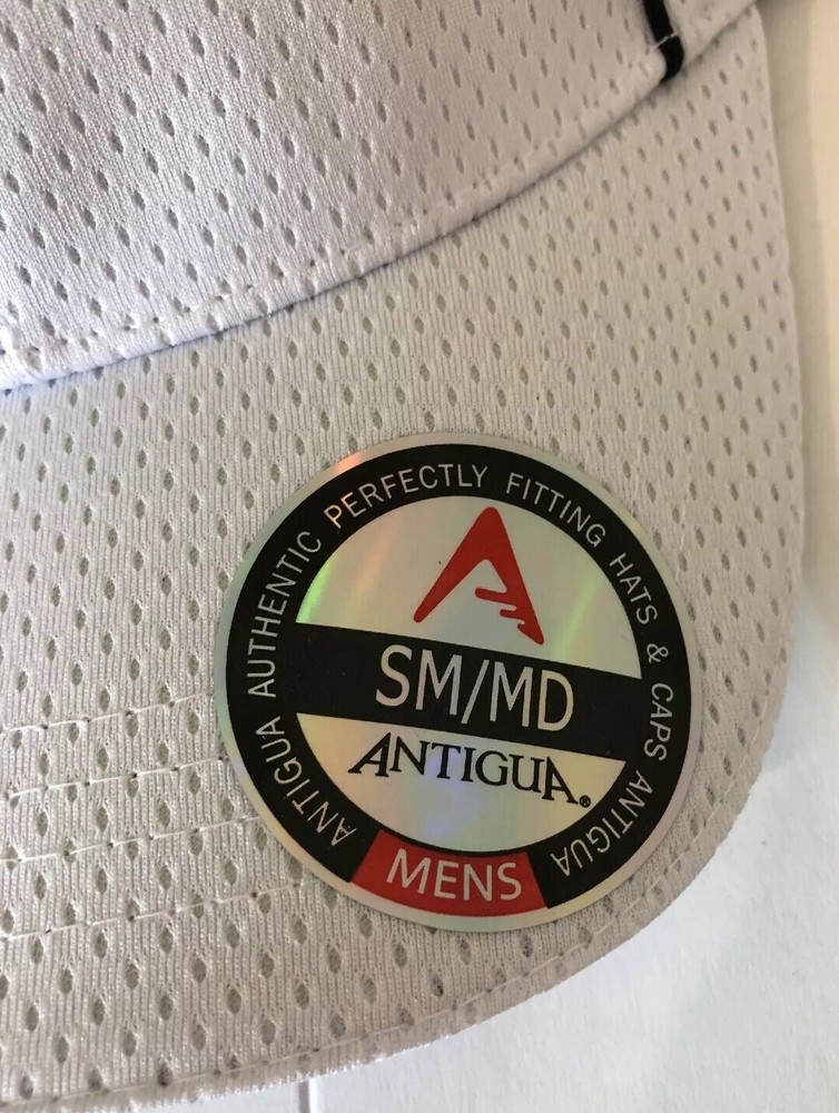 Antigua Plain Golf Hat White Sm/Med Technical Fit Motion Hat Desert Technology