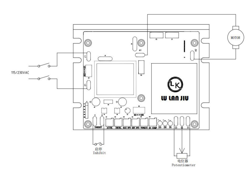 Permanent magnet DC brush motor controller 10A 15A 1KW 1.5KW controller