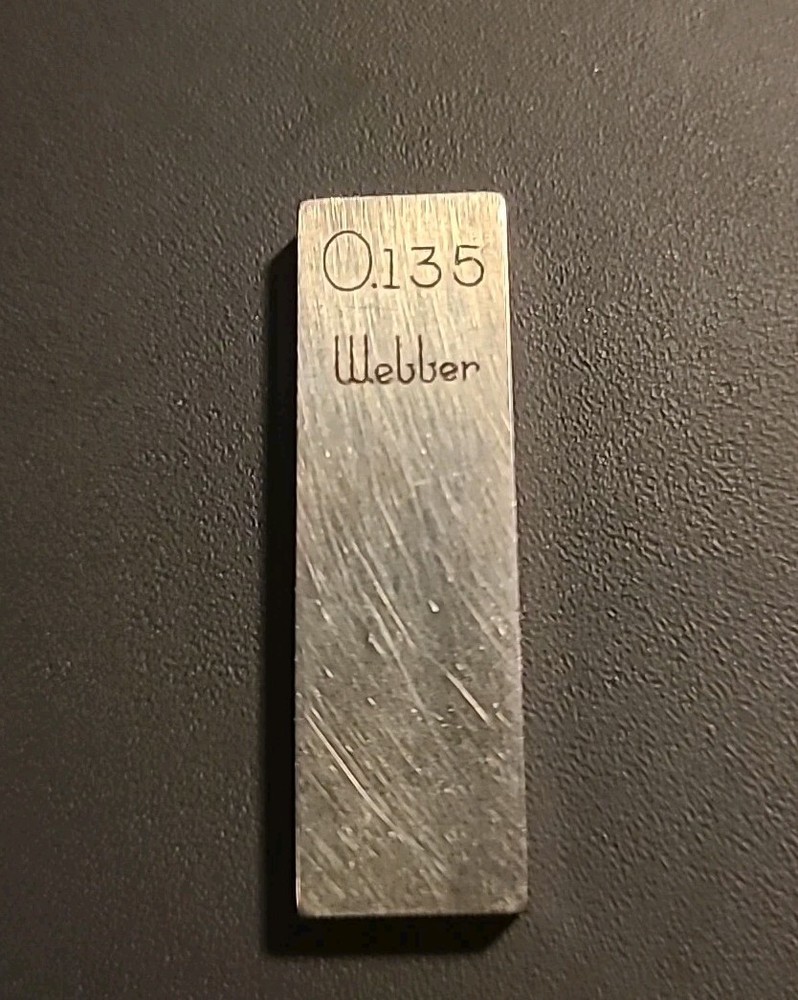 0.135 Webber Starrett Rectangular Steel Gage Gauge Block.