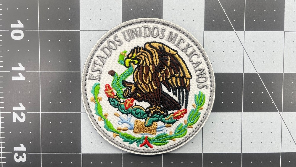 Mexico Flag 3x2 Hook & Loop Embroidered Patch Badge Mexican Shield Tactical