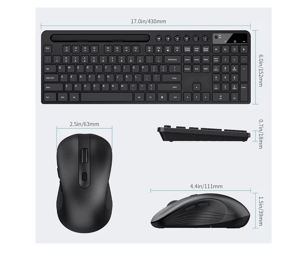 Wireless Keyboard and Mouse Combo, MARVO 2.4G Ergonomic Wireless Computer Keyboa