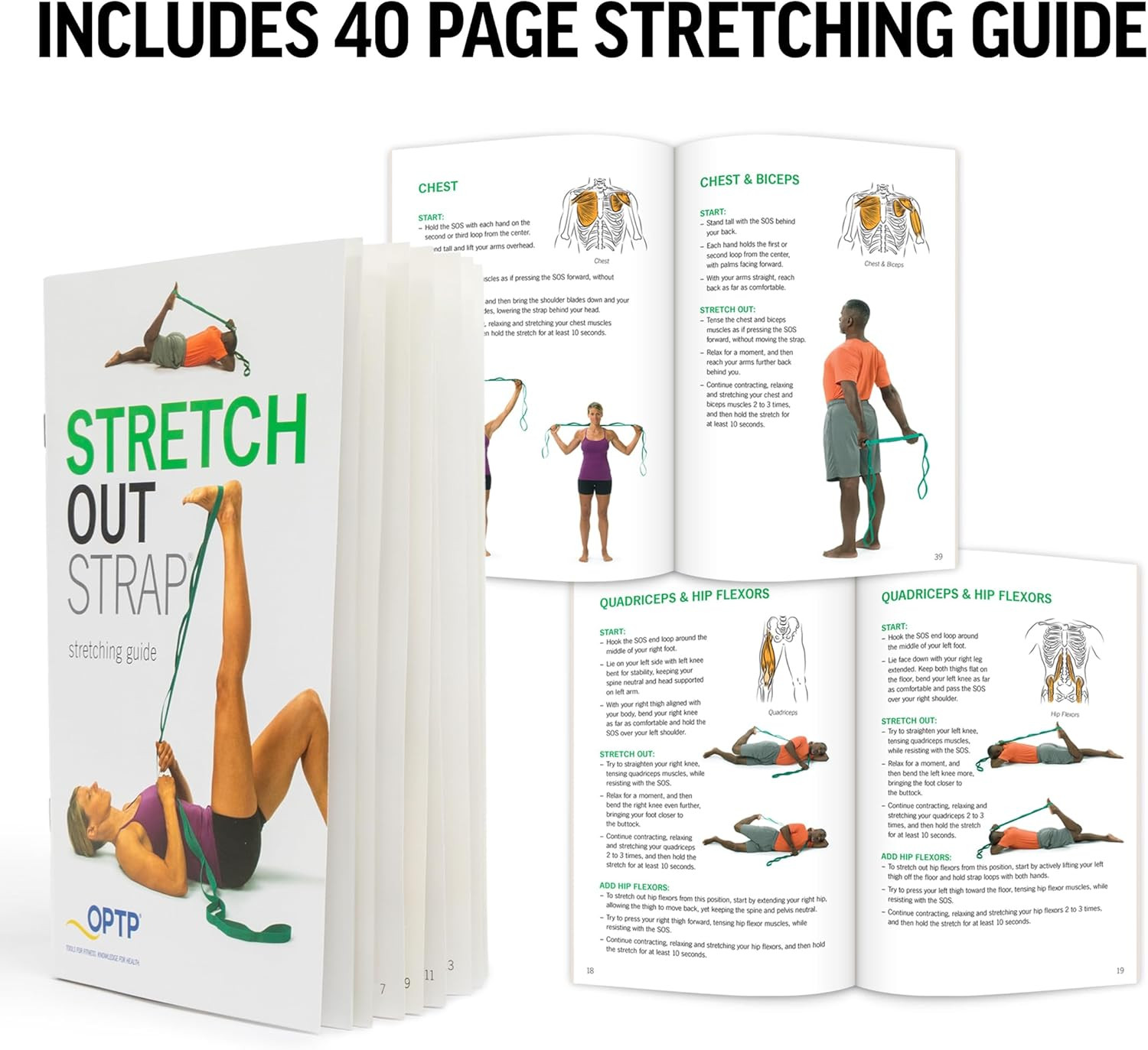 the Original Stretch Out Strap with Exercise Book, for Flexibility and Mobility