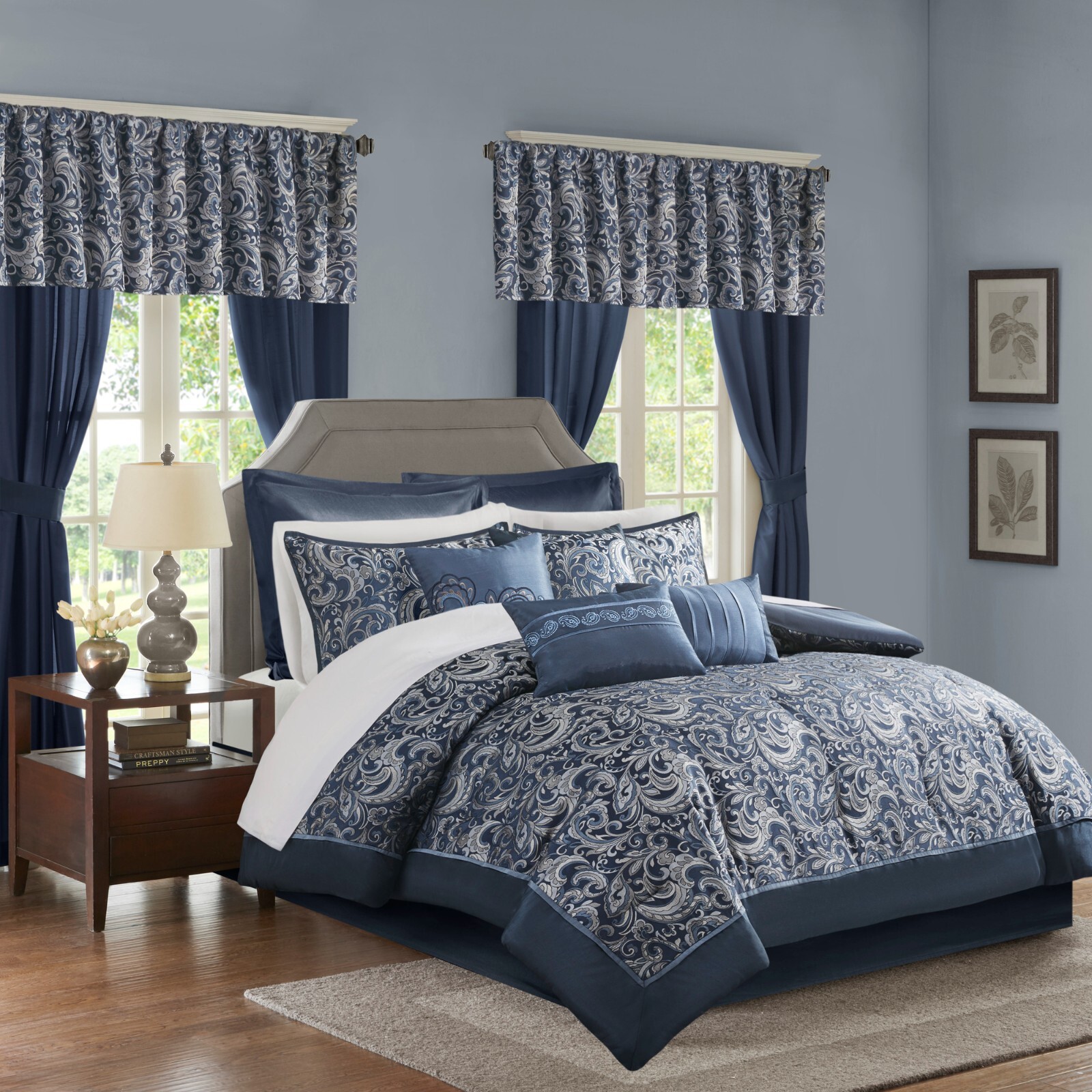 Madison Park Essentials Brystol 24 Piece Room Comforter All Season Bedding-Set