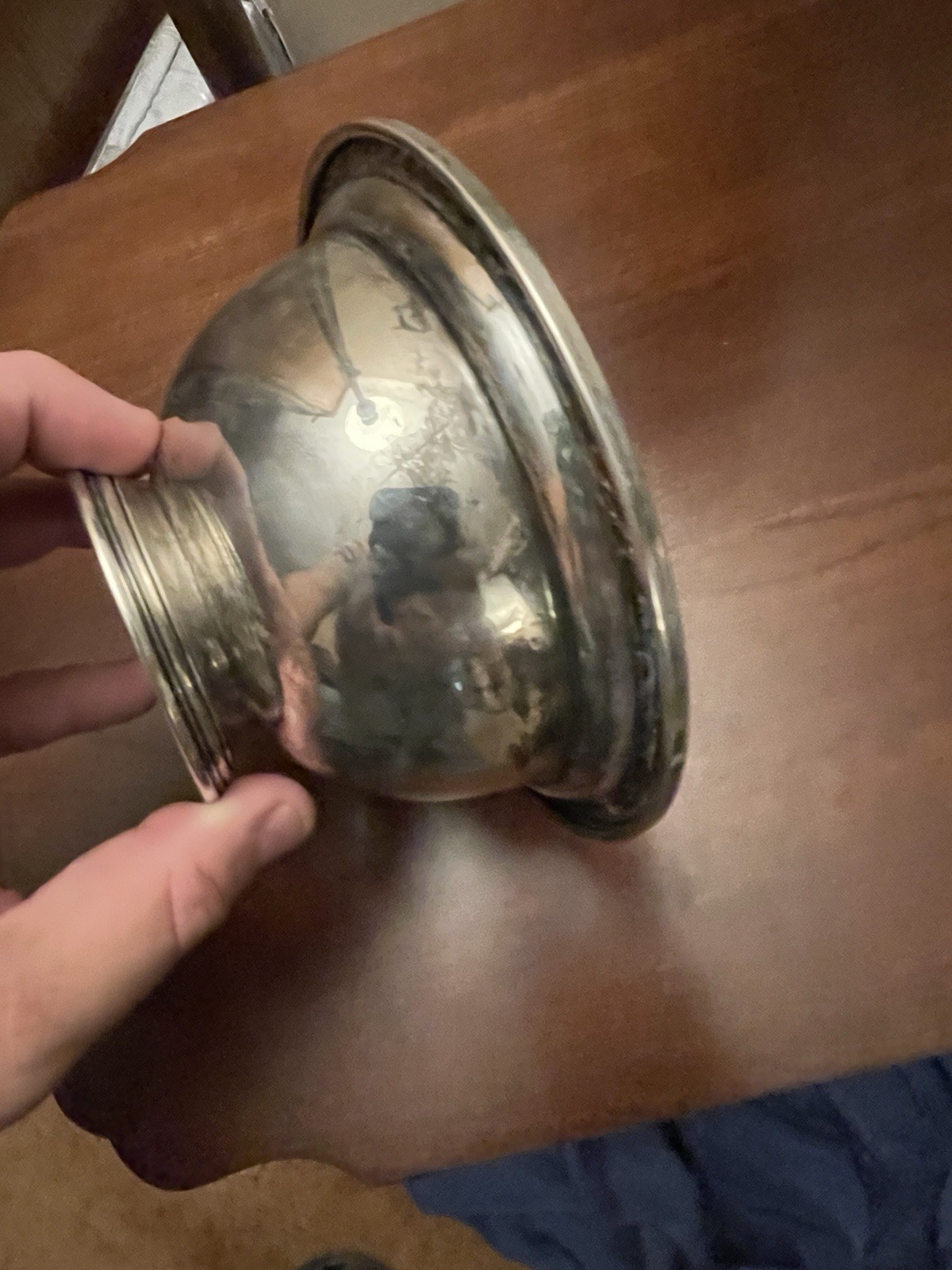 Vintage International Sterling 114 Grams Silver Footed Bowl Dish Rim Decoration