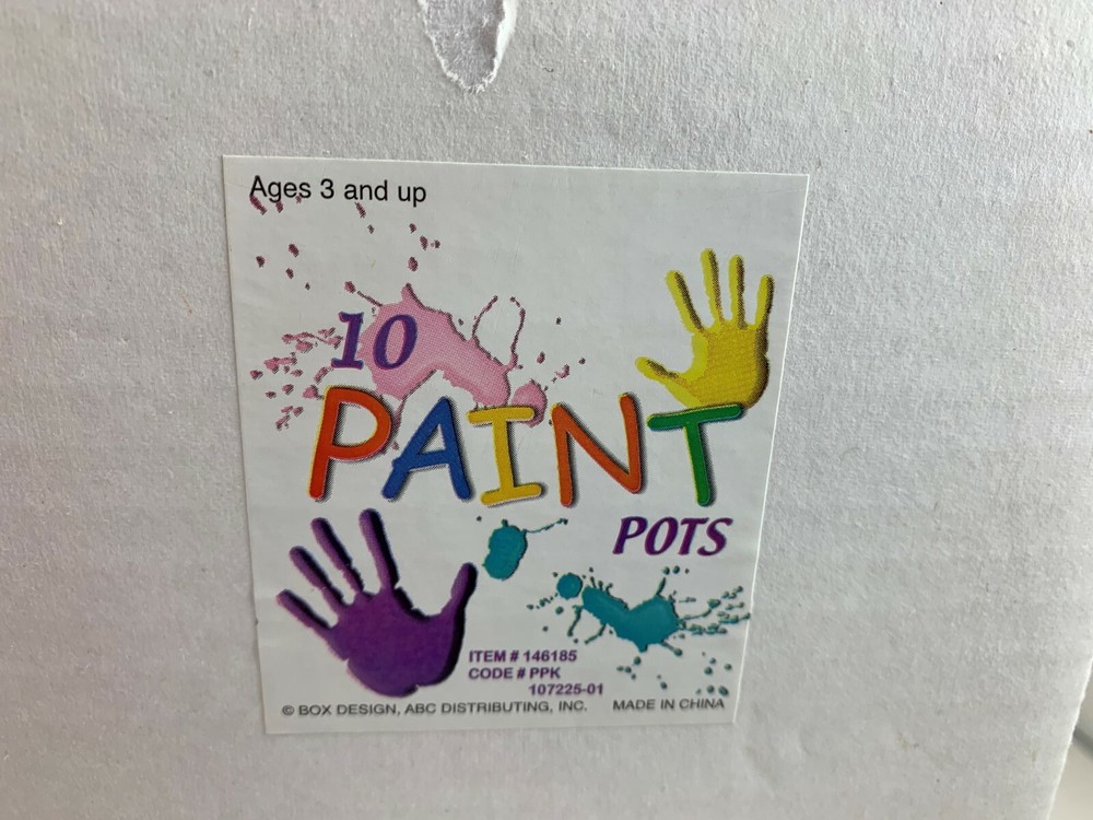 NEW 10 PC. EMPTY PAINT POTS FOR CRAFTS AND SCHOOL PROJECTS