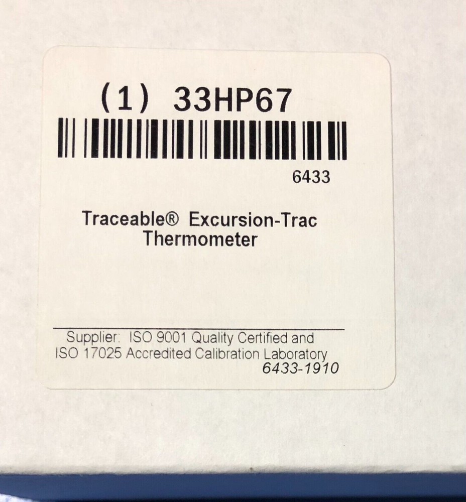 Traceable 6433 Excursion-Trac Data Logging Thermometer with 2 bullet probes B2