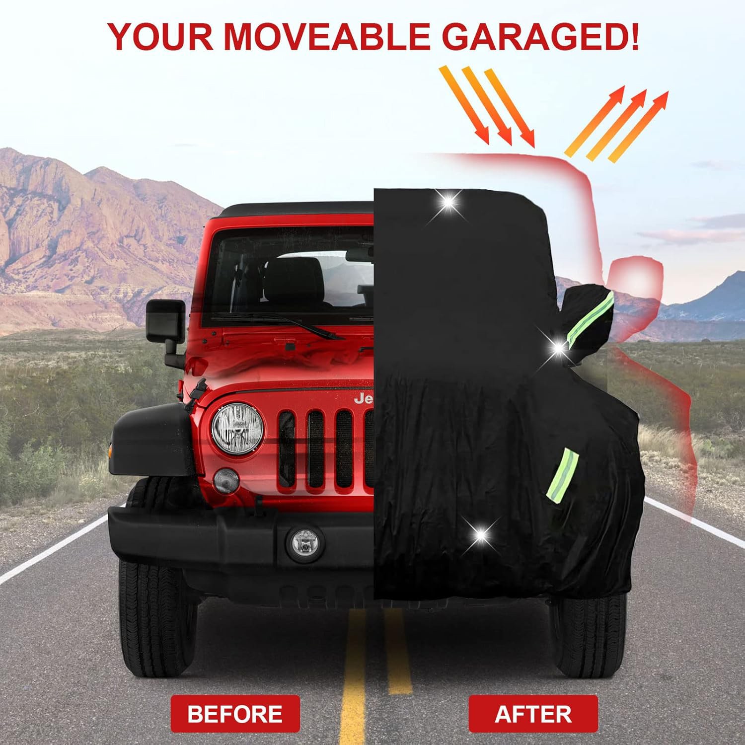 6 Layer CUSTOM FIT For Jeep Wrangler 2 Door Full Car Cover Outdoor Waterproof US
