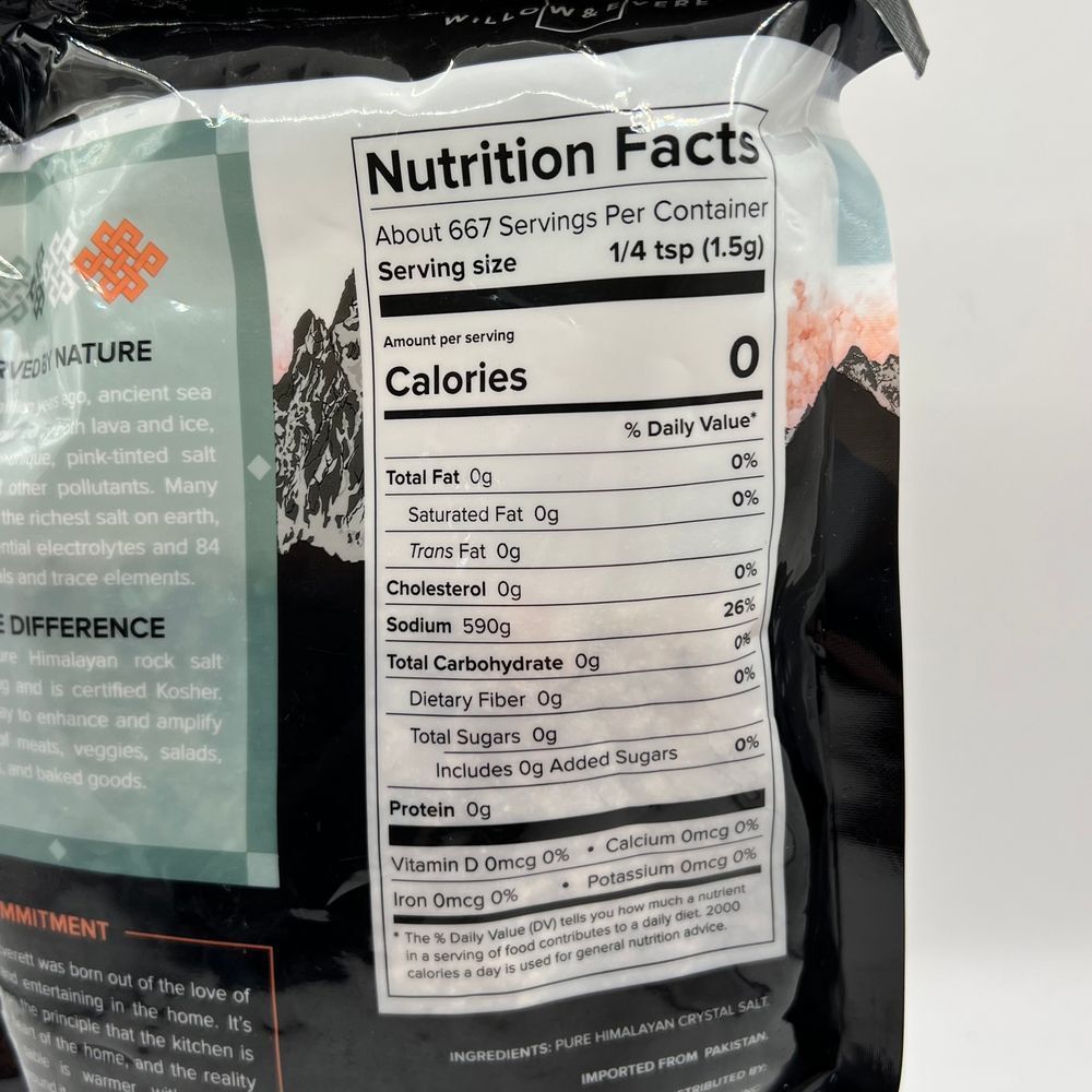 Willow & Everett Himalayan Pink Salt Coarse Grain Easy Pour Spout 2.2 LBS