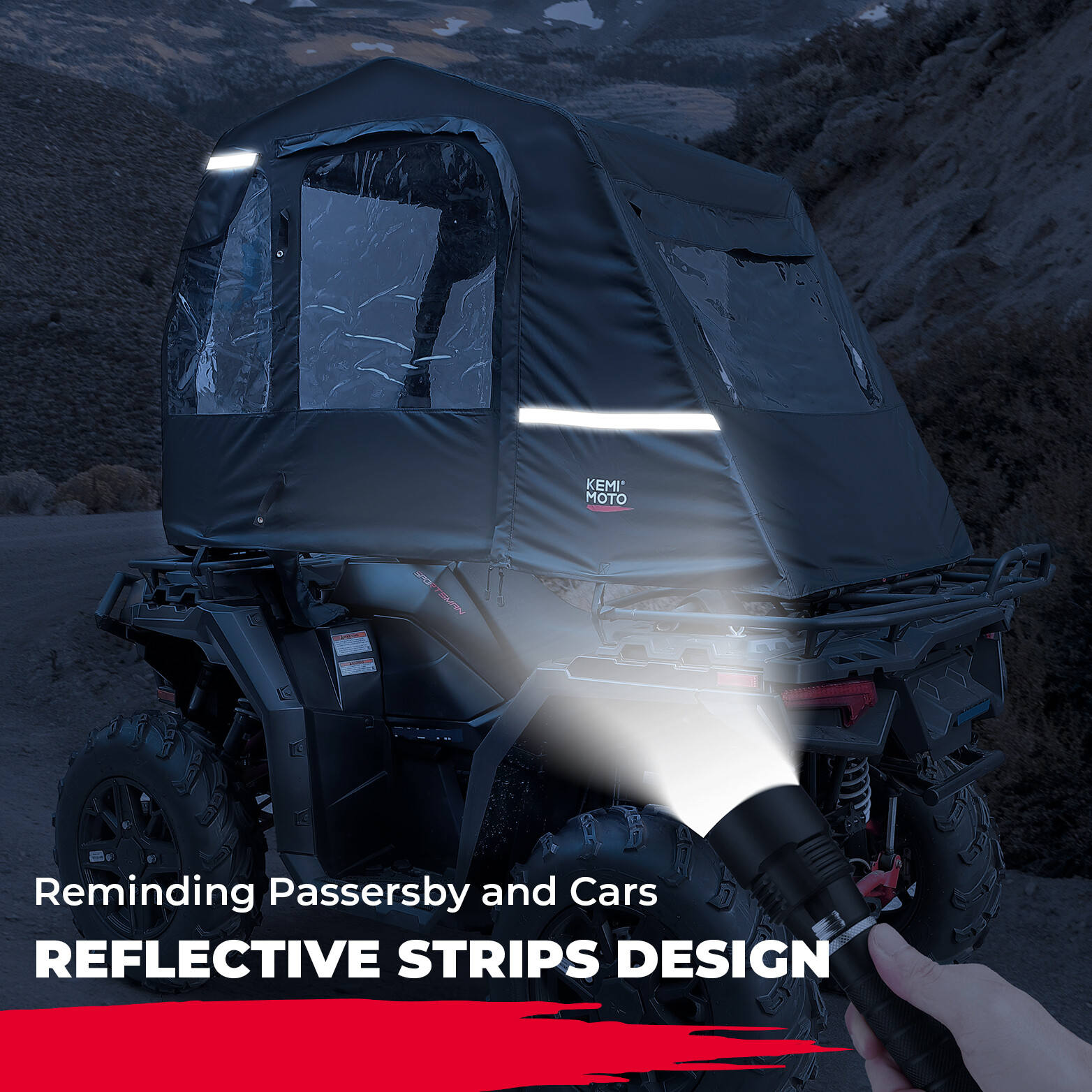 KEMIMOTO ATV Cab Enclosure Cabin Cover Outdoor Protection Cover for Most ATV