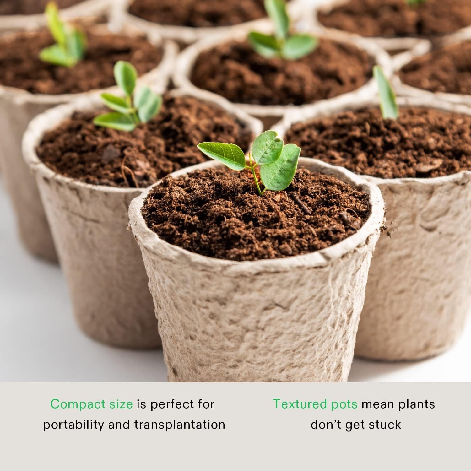 30/60/120PCS 3.15 Inch Peat Pots - Biodegradable Seed Starting Nursery Trays