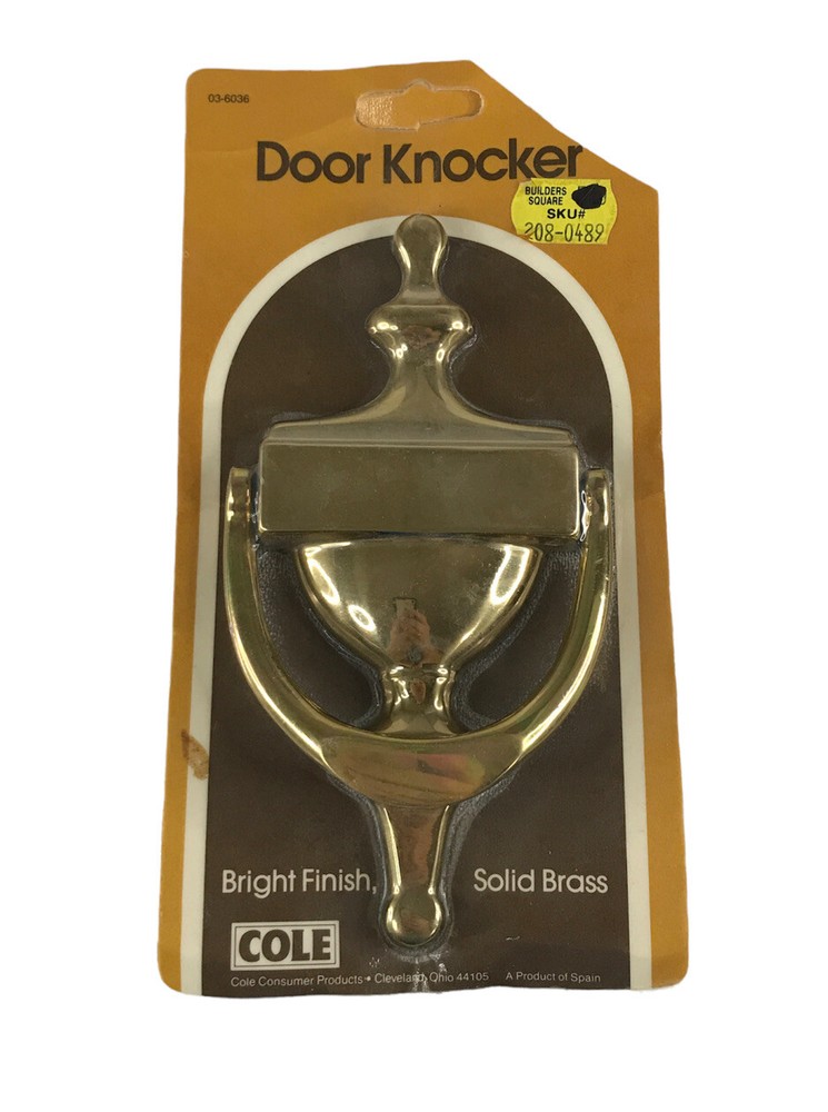 Vintage Cole Solid Brass Door Knocker NOS