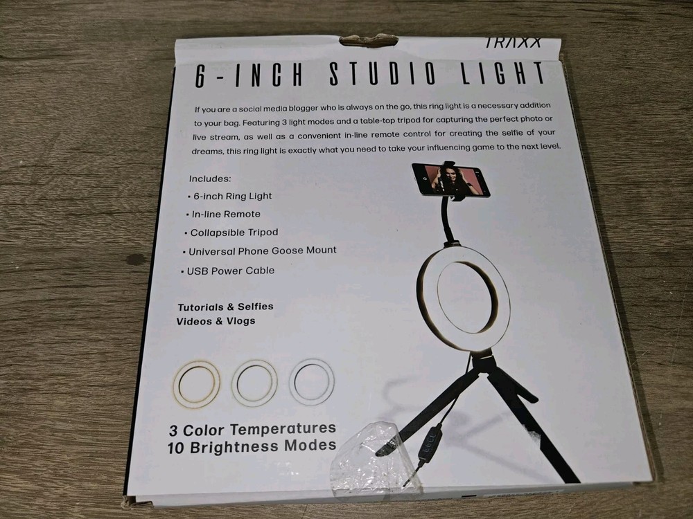 Traxx 6 inch LED ring light Complete And Verified Working