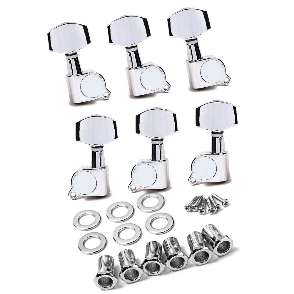 3R3L Inline Guitar Tuners String Tuning Pegs Square Big Sealed Machine Heads