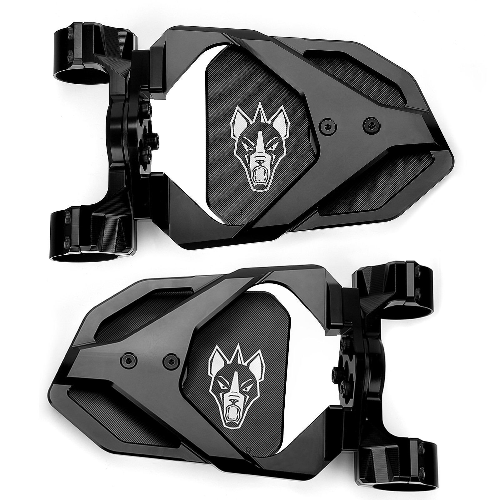 Chupacabra Offroad Cuero Race Mirrors + Amber LED Lights 1-7/8" OD Tube-Black