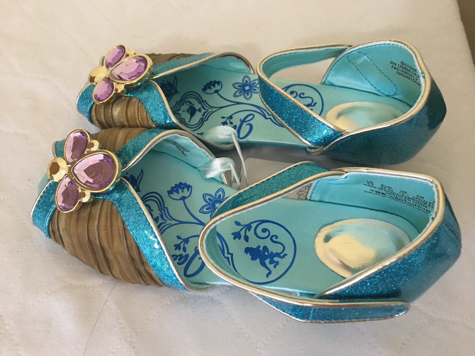 NWT Disney Store Jasmine Costume Shoes many sizes Princess Aladdin U pick