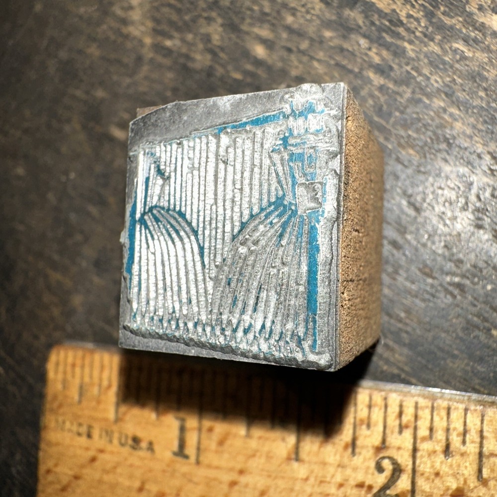Printing Block ( Side View of a Dam ) Waterfall Image